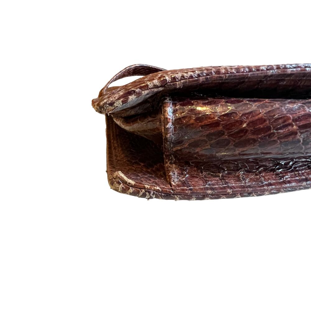 Vintage 60s Lizard Rectangular Convertible Shoulder Bag - Picture 7 of 11